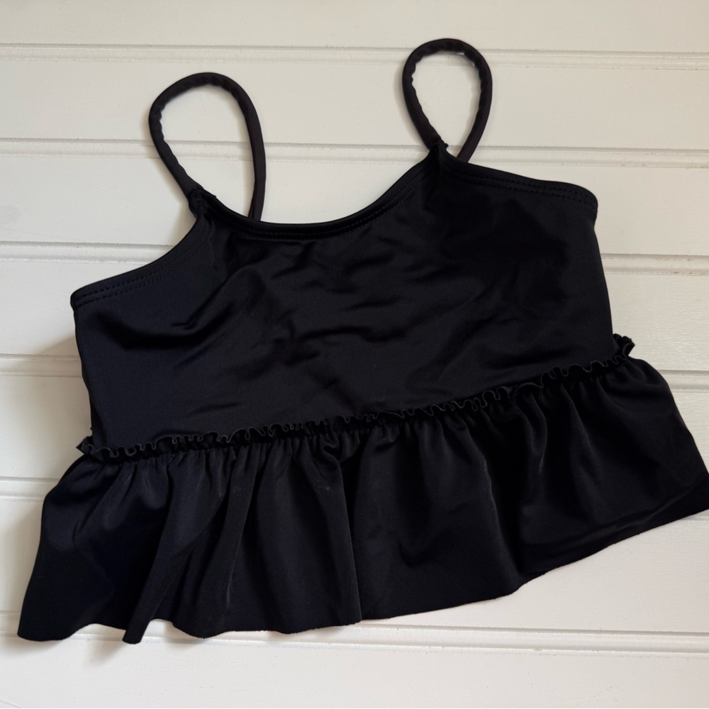Kortni Jeane Black Ruffle Swim Tankini Top for Kids